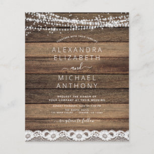 Budget Rustikale Bauernhaus-Lichterkette Hochzeit Flyer