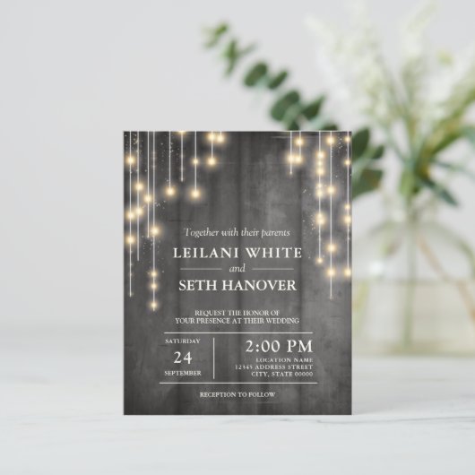 Budget Rustikale Black String Lights Hochzeit einl (Stehend Vorderseite)