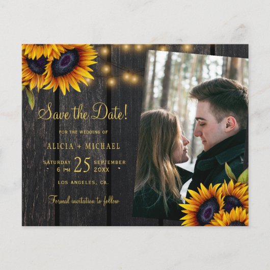 Budget rustikale Blumen Foto Hochzeit speichern Si (Vorderseite)