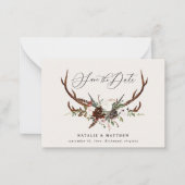 Budget Rustikale Blumenfeiertage speichern Datum Mitteilungskarte (Vorderseite)