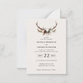 Budget Rustikale Blumenfreunde laden zur Hochzeit  Mitteilungskarte (Vorderseite)