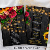 Budget rustikale Blumenlampen Hochzeitsprogramm