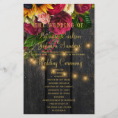 Budget rustikale Blumenlampen Hochzeitsprogramm (Vorne)