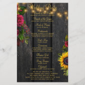 Budget rustikale Blumenlampen Hochzeitsprogramm (Hinten)