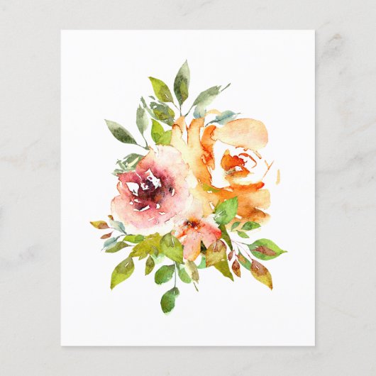 Budget Rustikale Blumenpaare Dusche Einladung (Rückseite)