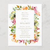 Budget Rustikale Blumenpaare Dusche Einladung (Vorderseite)