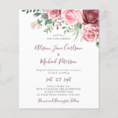 Budget rustikale Blütenfarbe Hochzeit Einladung Flyer (Vorne)