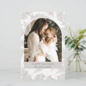 Budget Rustikale Branchen Arch Foto Holiday Card (Stehend Vorderseite)