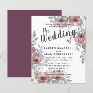 Budget Rustikale Burnt Orange Hochzeit Einladung
