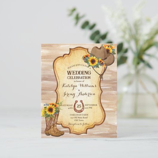 Budget Rustikale Cowboystiefel und Hut mit Sonnenb (Stehend Vorderseite)