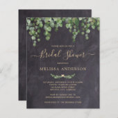 Budget Rustikale Eukalyptus Bridal Dusche Einladun (Vorne/Hinten)