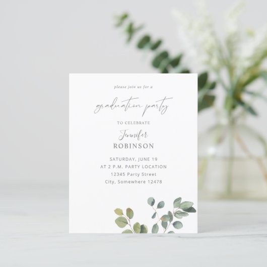 Budget Rustikale Eukalyptus Duo 2 Graduierungspart (Stehend Vorderseite)