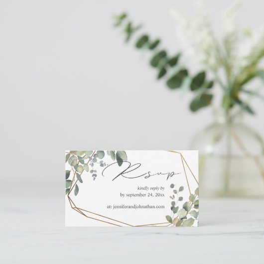 Budget Rustikale Eukalyptus & Gold 2SM UAWG Begleitkarte (Stehend Vorderseite)