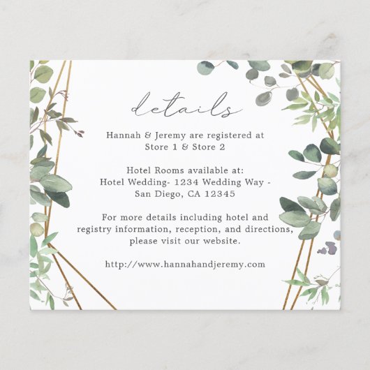 Budget Rustikale Eukalyptus & Gold Details Flyer (Vorne)