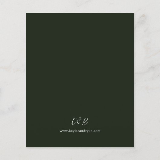 Budget Rustikale Eukalyptus & Gold Wedding - Green (Rückseite)