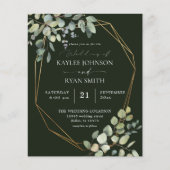 Budget Rustikale Eukalyptus & Gold Wedding - Green Flyer (Vorne)