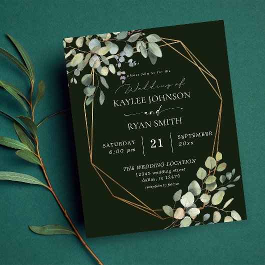Budget Rustikale Eukalyptus & Gold Wedding - Green Flyer