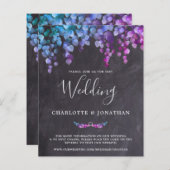 Budget Rustikale Eukalyptus Slate QR Code Wedding (Vorne/Hinten)