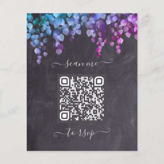 Budget Rustikale Eukalyptus Slate QR Code Wedding  (Rückseite)