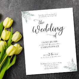 Budget Rustikale Eukalyptus Wedding Einladung Flyer