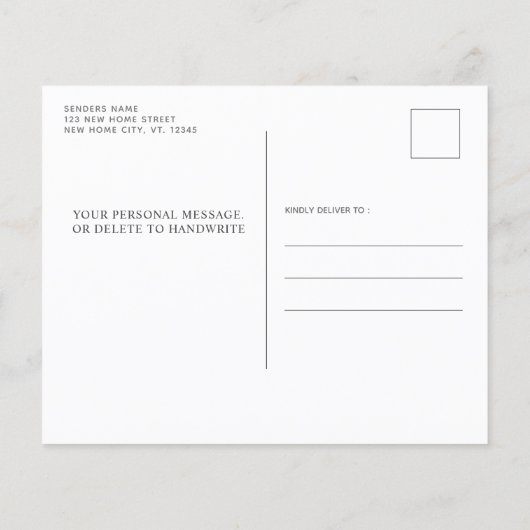 Budget Rustikale Eukalyptus Wood Moving Ankündigun (Rückseite)