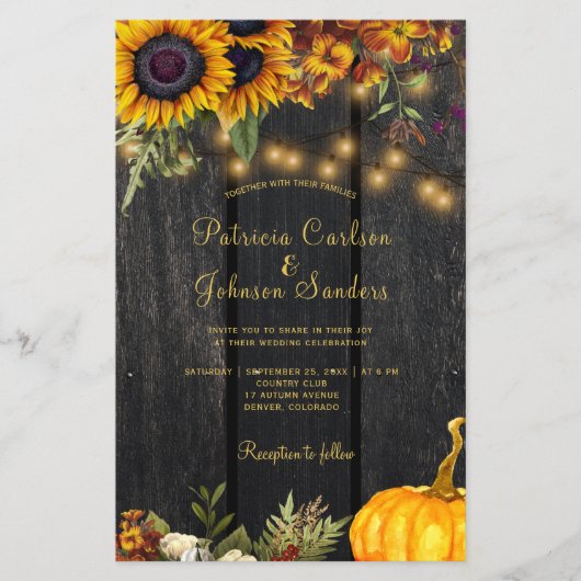 Budget rustikale Fall QR-Code UAWG Hochzeit Einlad Flyer (Vorne)