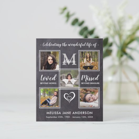 Budget Rustikale Feier des Life Foto Gedenkstätte (Stehend Vorderseite)