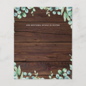 Budget Rustikale Foto Collage Grüne Hochzeitsinvit (Rückseite)