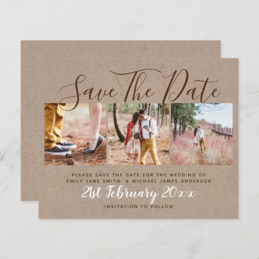 Budget Rustikale FotoCollage retten Daten (Vorne/Hinten)