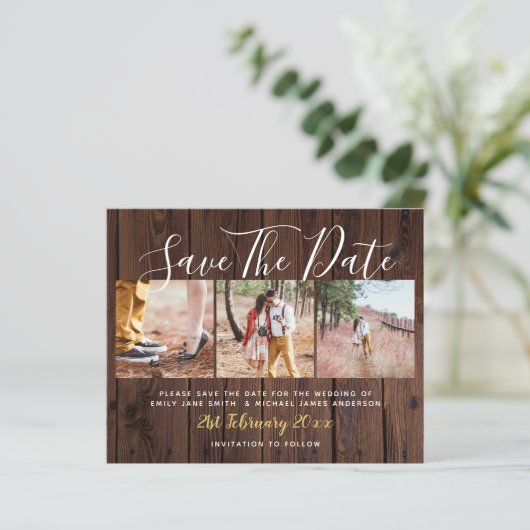 Budget Rustikale Fotokassette rettet das Datum Hol (Stehend Vorderseite)