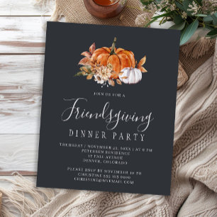 Budget-rustikale Friendsgiving-Abendessen-Einladun