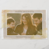 Budget Rustikale Gold Pine Foto Ferienkarte (Vorderseite)