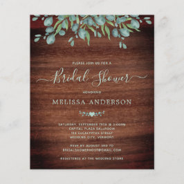 Budget Rustikale Grünanlage Bridal Dusche Einladun