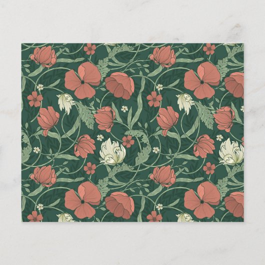 Budget Rustikale grüne Blumenpaare Dusche einladen (Rückseite)