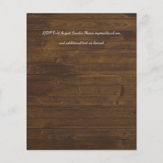 Budget Rustikale Grünen Wälder Hochzeit lädt ein (Rückseite)