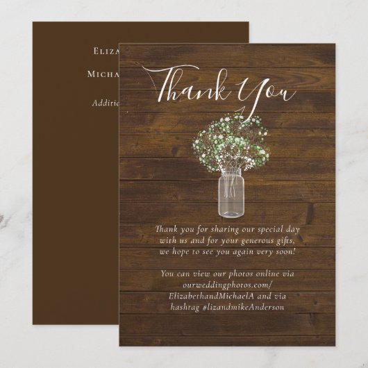 Budget Rustikale Gypsophila Mason Jar Wedding (Vorne/Hinten)