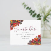 BUDGET Rustikale Herbstblätter Save-the-Date-Karte (Stehend Vorderseite)