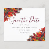 BUDGET Rustikale Herbstblätter Save-the-Date-Karte (Vorderseite)