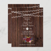 Budget Rustikale Hochzeit der Burgundy Navy Blauer (Vorne/Hinten)