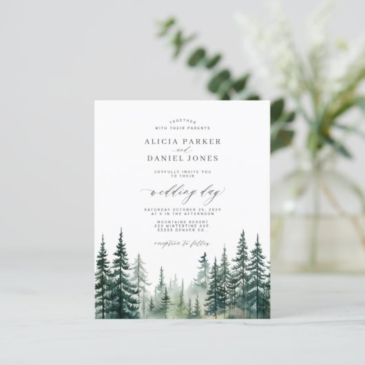 Budget rustikale Hochzeit im Bergwald (Stehend Vorderseite)