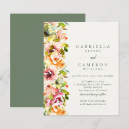 Budget Rustikale Hochzeit in Burgund Green Floral 