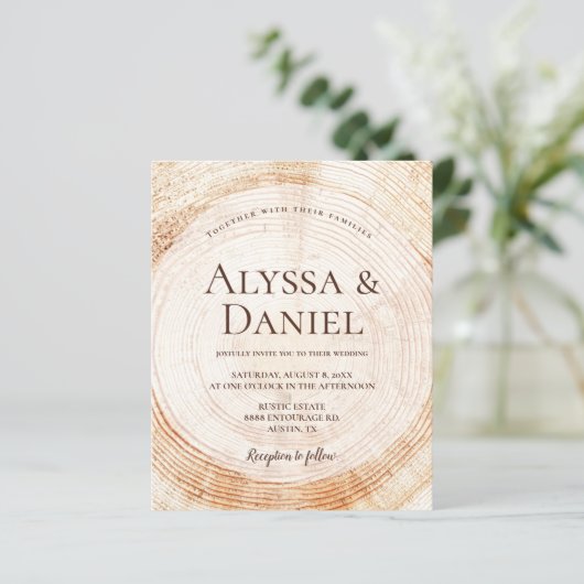 Budget Rustikale Hochzeitsholzkörner (Stehend Vorderseite)