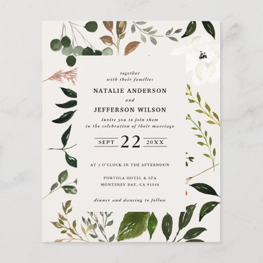 Budget: Rustikale Hochzeitsreise (Rückseite)