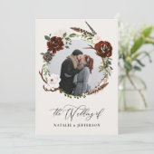 Budget: Rustikale Hochzeitsreise Einladung (Stehend Vorderseite)