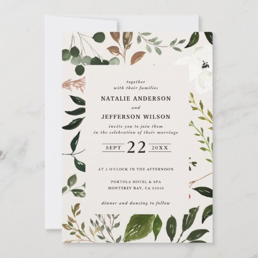 Budget: Rustikale Hochzeitsreise Einladung (Rückseite)