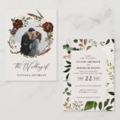 Budget: Rustikale Hochzeitsreise Mitteilungskarte (Vorne/Hinten)