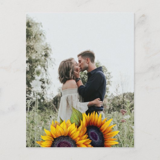 Budget rustikale Holz Foto Hochzeit Einladung (Rückseite)