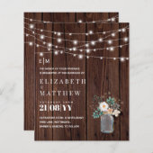 Budget Rustikale Holz Mason Jar Lights Hochzeitsei (Vorne/Hinten)