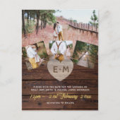 Budget Rustikale Holzfotografie Collage graviert H Postkarte (Vorderseite)