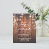 Budget Rustikale Holzleuchten Brautdusche Einladun (Stehend Vorderseite)